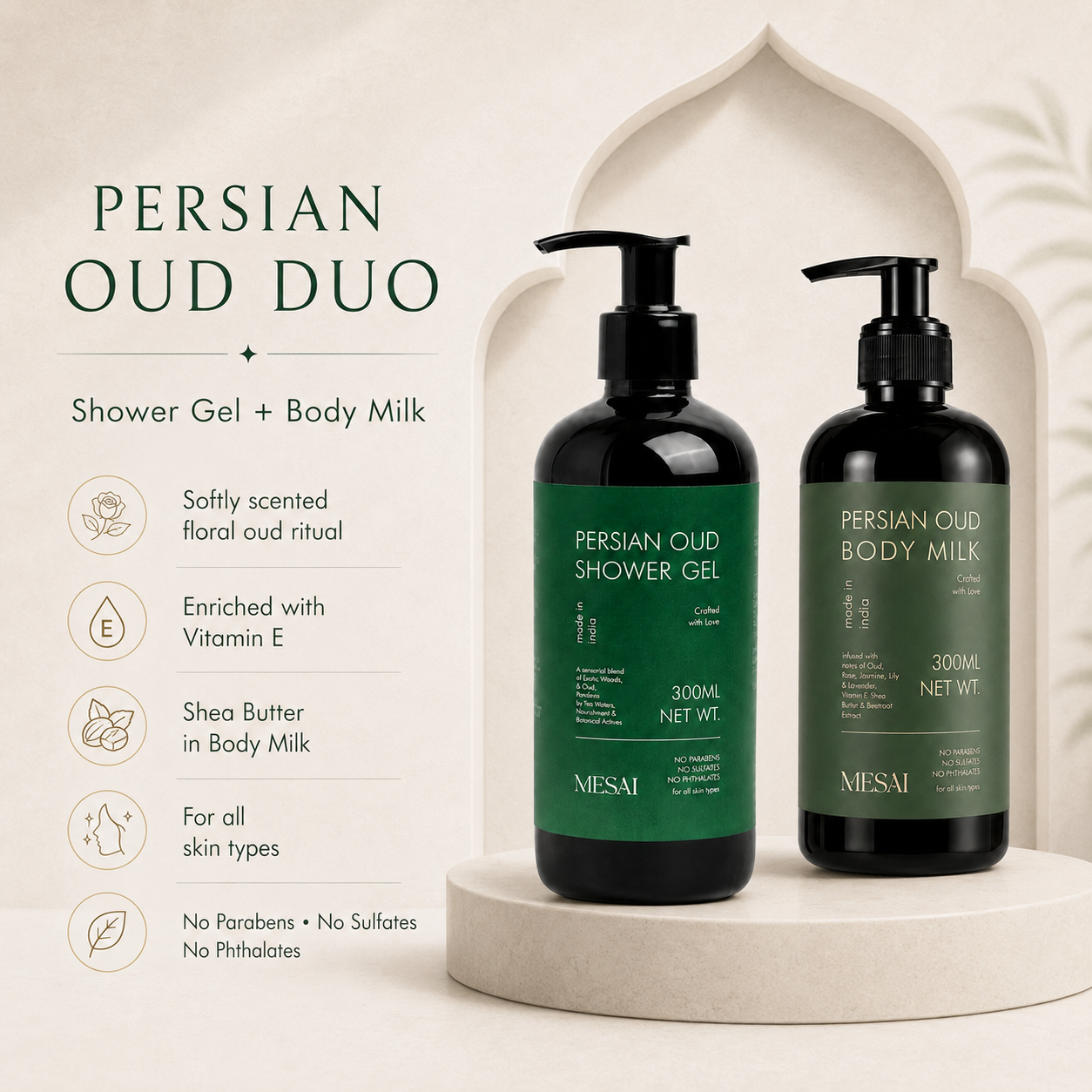 Persian Oud Shower Gel & Body Milk Duo