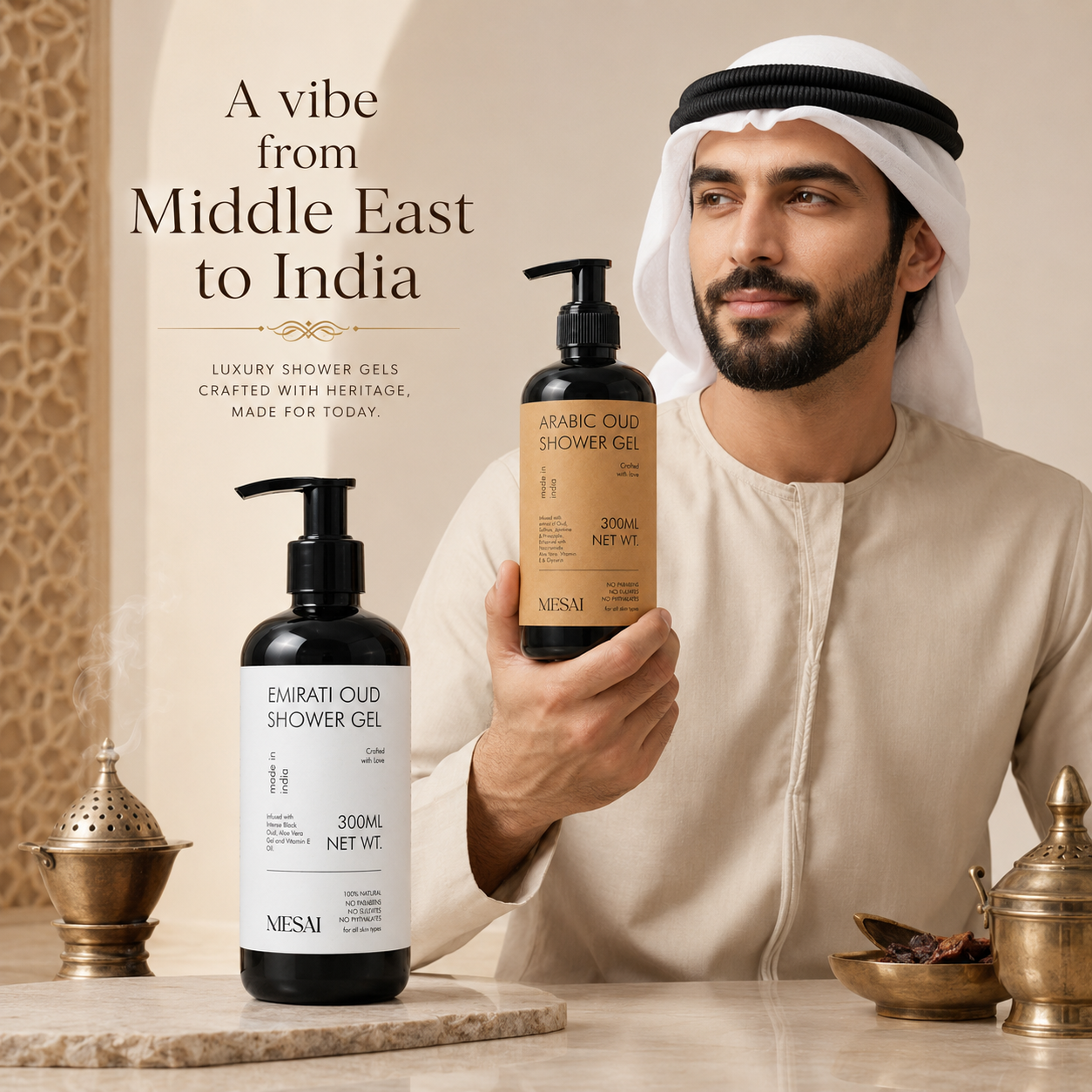 Arabic + Emirati Oud Shower Gel Duo