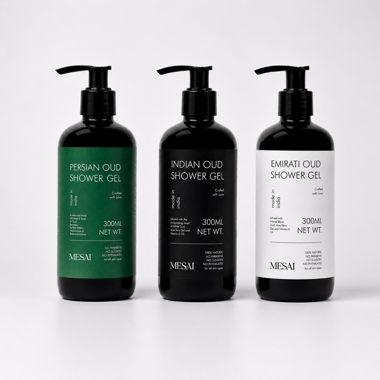 Persian + Indian + Emirati Oud Shower Gel Trio