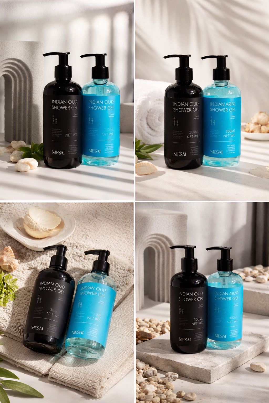 Indian Oud × Aquamarine Shower Gel Combo