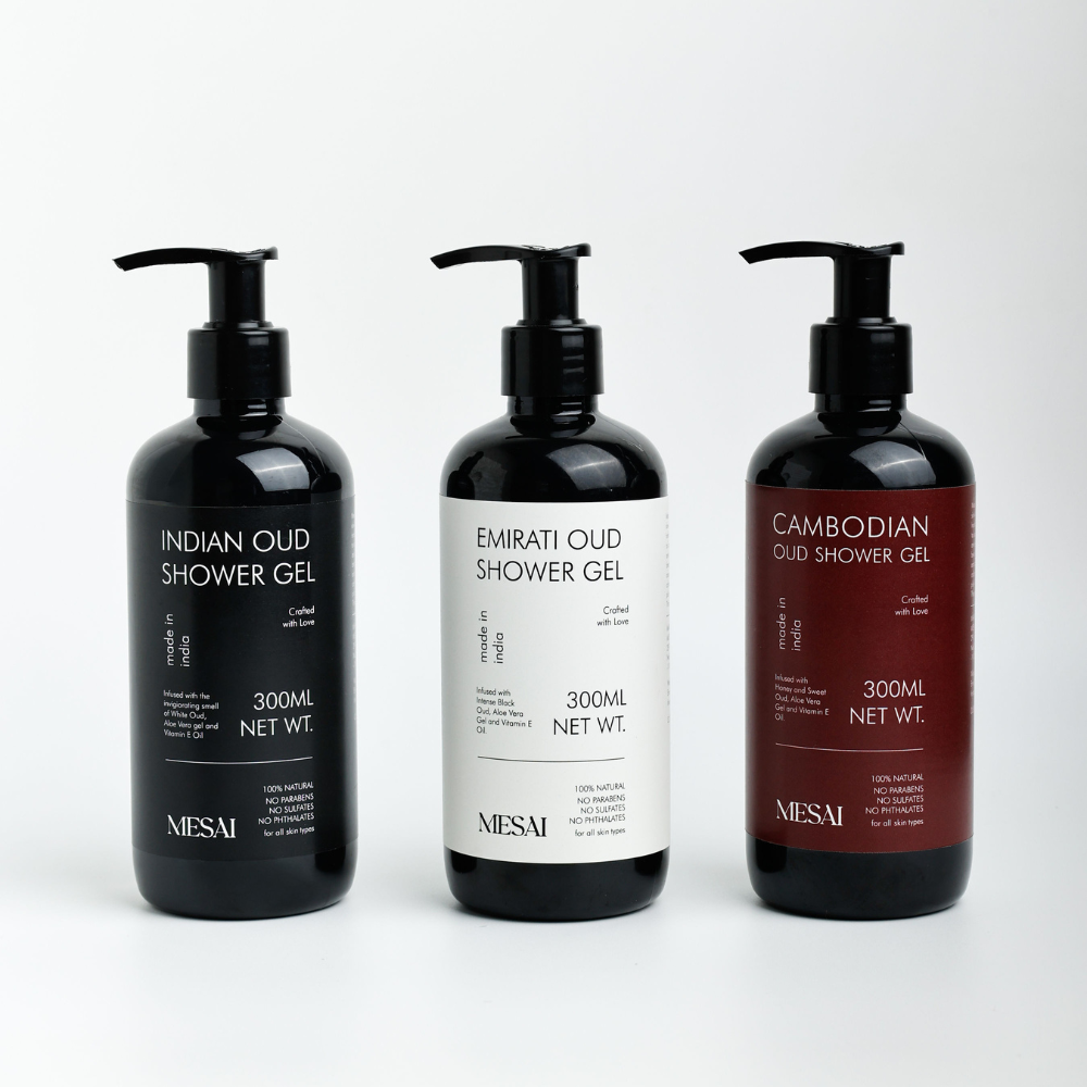 Indian + Emirati + Cambodian Oud Shower Gel Trio